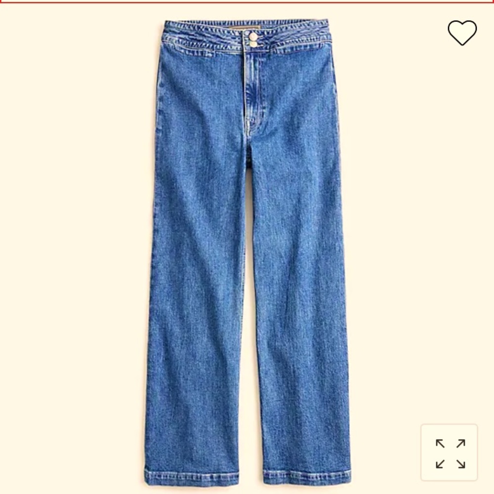 Point Sur High Rise Wide Leg Eco Jeans Bright Ocean Wash by J Crew 29